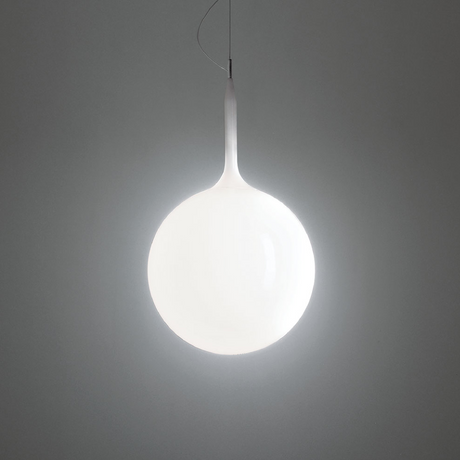 Opaque Glass Sphere Pendant Lamp | Artemide Castore | Italianfurniture.com
