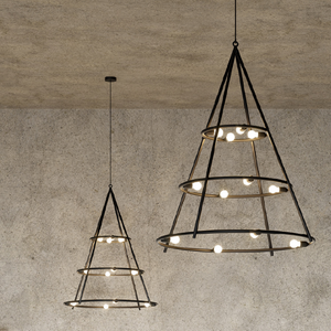 Steel Tubes Conical Pendant Lamp | Artemide El Poris