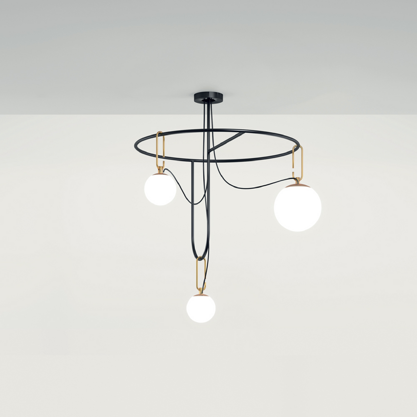 Blown Glass Globe Chandelier | Artemide nh | Italianfurniture.com