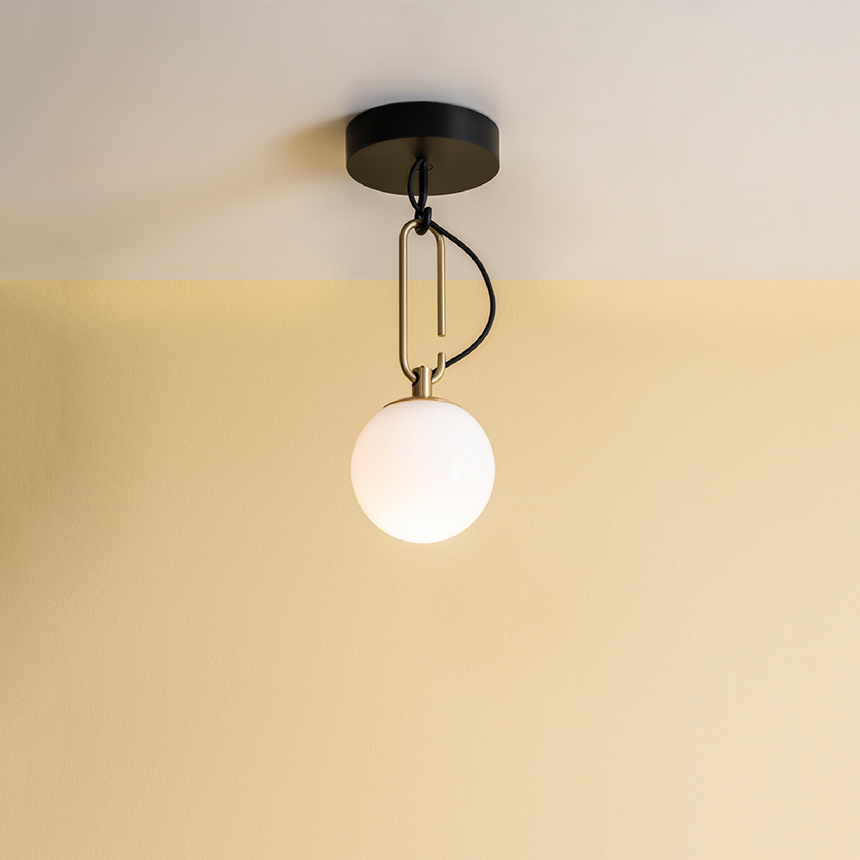Spherical White Glass Ceiling Lamp | Artemide nh | ItalianFurniture.com
