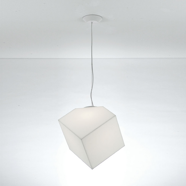 White Geometrical Pendant Lamp | Artemide Edge | Italianfurniture.com