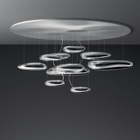 Satin Aluminum Cluster Ceiling Lamp | Artemide Mercury | ItalianFurniture.com