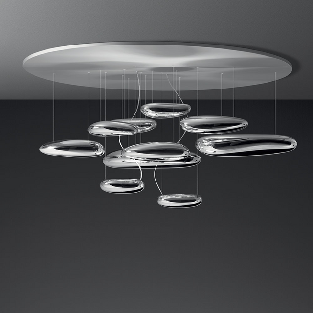 Satin Aluminum Cluster Ceiling Lamp | Artemide Mercury | ItalianFurniture.com