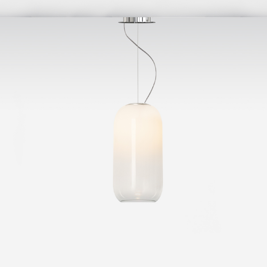 Pill-Shaped Glass Pendant Lamp | Artemide Gople | Italianfurniture.com