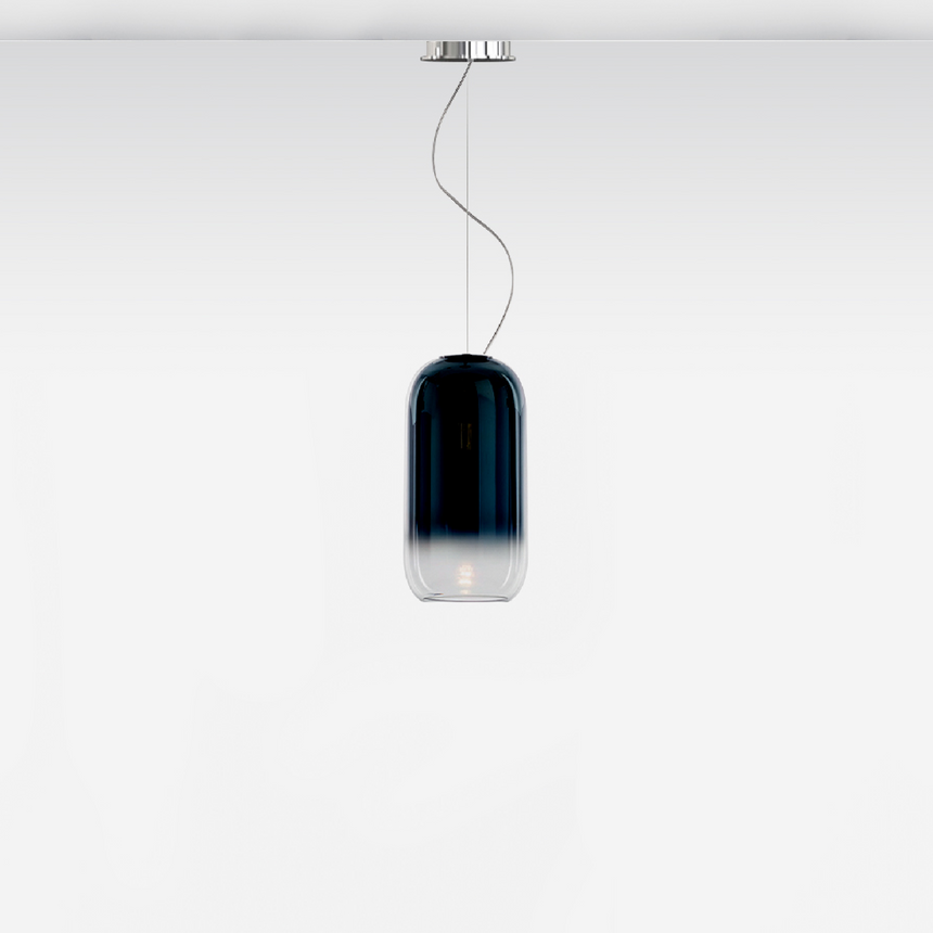 Pill-Shaped Glass Pendant Lamp | Artemide Gople | Italianfurniture.com