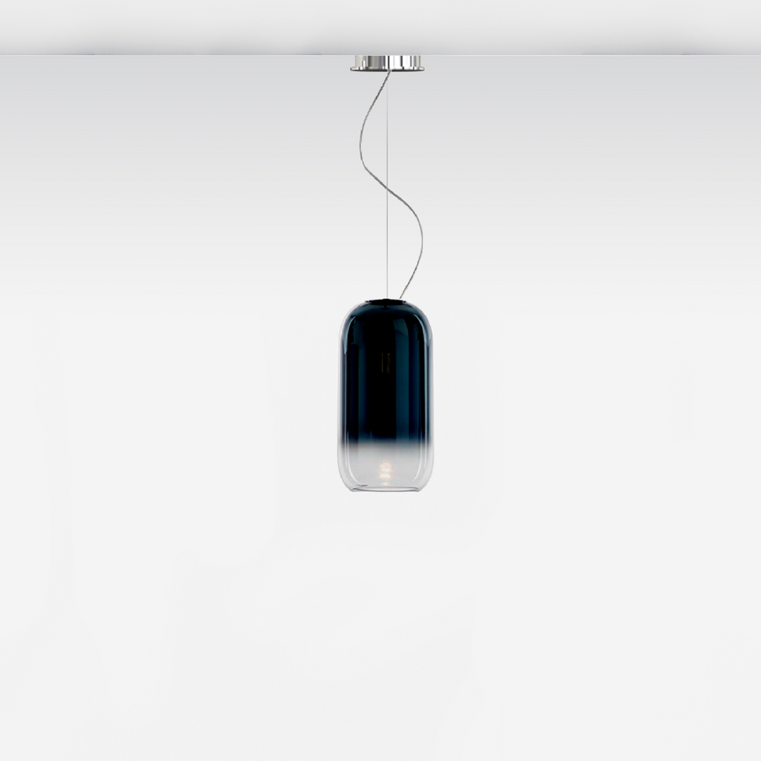Pill-Shaped Glass Pendant Lamp | Artemide Gople | Italianfurniture.com