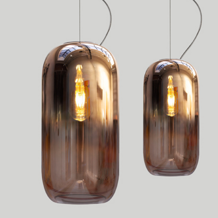 Pill-Shaped Glass Pendant Lamp | Artemide Gople | Italianfurniture.com