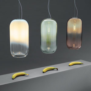 Pill-Shaped Glass Pendant Lamp | Artemide Gople | Italianfurniture.com