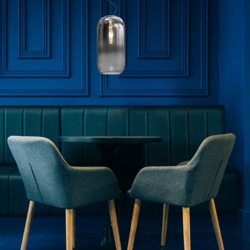 Pill-Shaped Glass Pendant Lamp | Artemide Gople | Italianfurniture.com