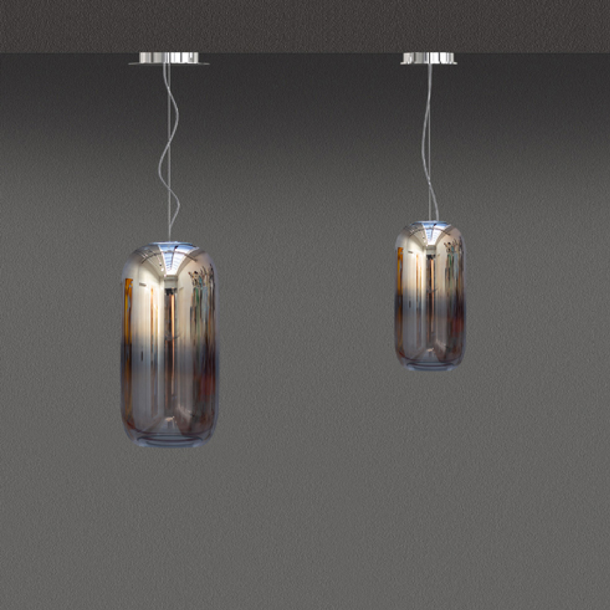 Pill-Shaped Glass Pendant Lamp | Artemide Gople | Italianfurniture.com