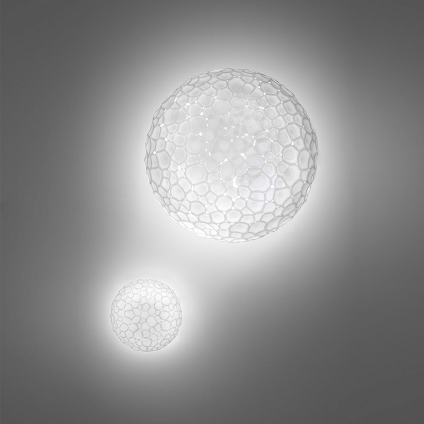 Textured Glass Sphere Ceiling Lamp | Artemide Meteorite | ItalianFurniture.com