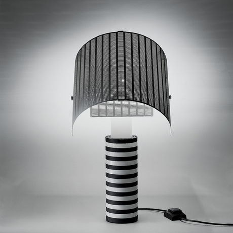 White Perforated Steel Table Lamp | Artemide Shogun | Italianfurniture.com