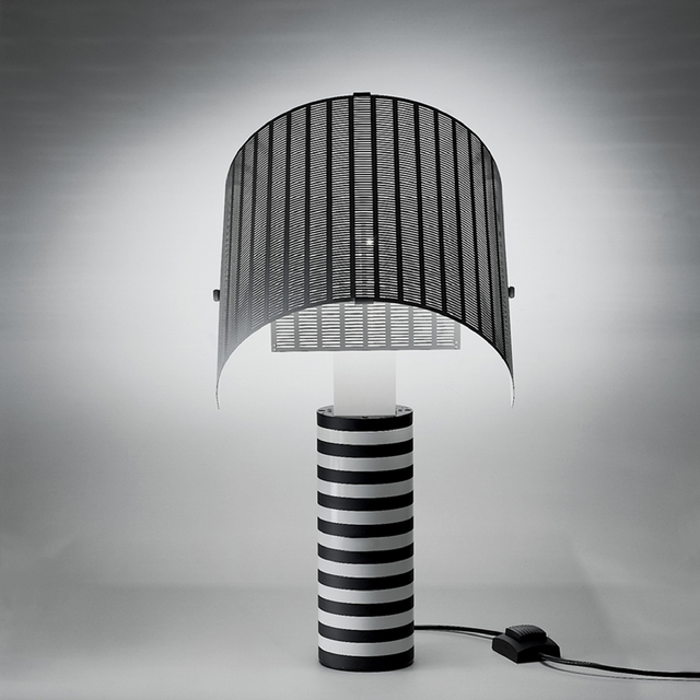 White Perforated Steel Table Lamp | Artemide Shogun | Italianfurniture.com