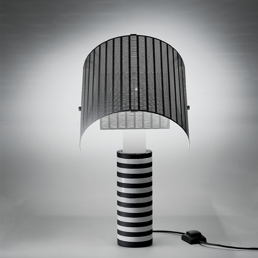 White Perforated Steel Table Lamp | Artemide Shogun | Italianfurniture.com