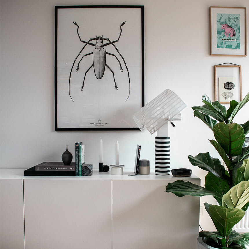 White Perforated Steel Table Lamp | Artemide Shogun | Italianfurniture.com