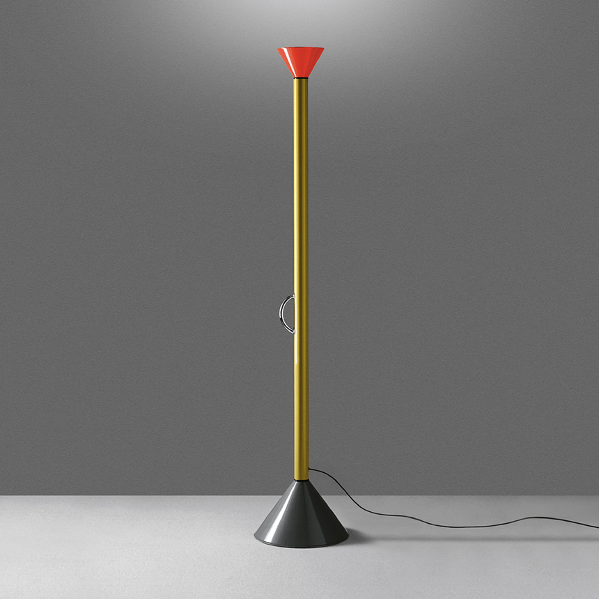 Red Conical Diffuser Floor Lamp | Artemide Callimaco | Italianfurniture.com