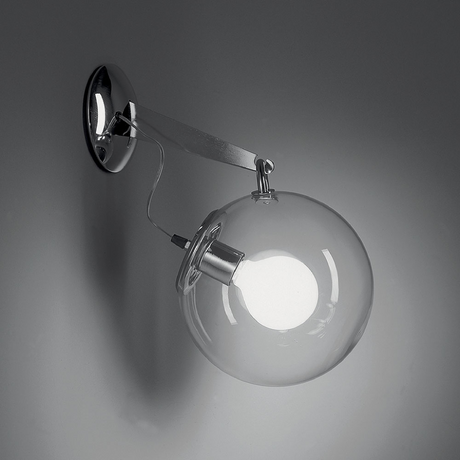 Clear Glass Globe Wall Lamp | Artemide Miconos | Italianfurniture.com
