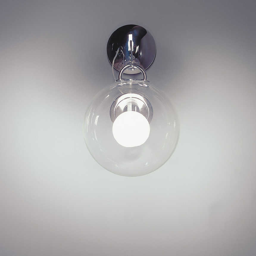 Clear Glass Globe Wall Lamp | Artemide Miconos | Italianfurniture.com