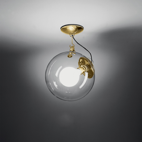 Clear Glass Globe Ceiling Lamp | Artemide Miconos | ItalianFurniture.com