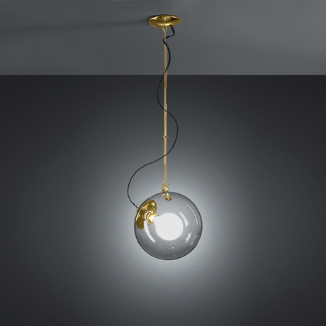 Clear Blown Glass Pendant Lamp | Artemide Miconos | Italianfurniture.com