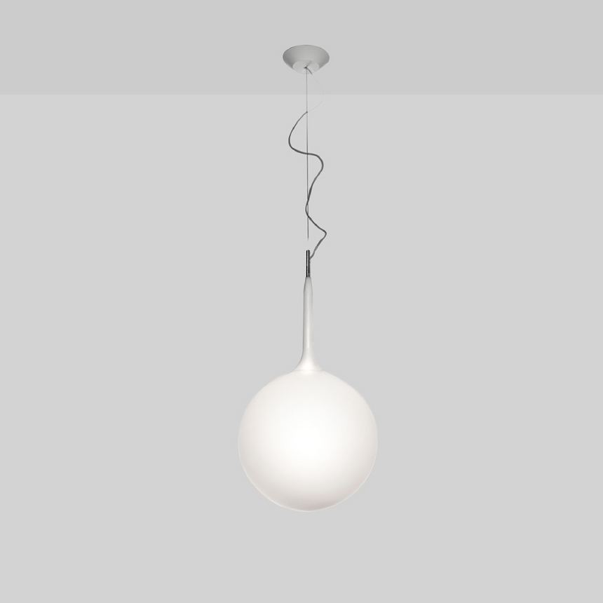 Opaque Glass Sphere Pendant Lamp | Artemide Castore | Italianfurniture.com