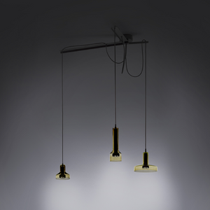 Colored Glass Triple Pendant Lamp | Artemide Stab | Italianfurniture.com