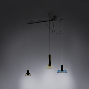 Colored Glass Triple Pendant Lamp | Artemide Stab | Italianfurniture.com