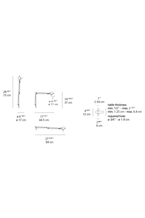 Micro Base Industrial Table Lamp | Artemide Tolomeo | Italianfurniture.com