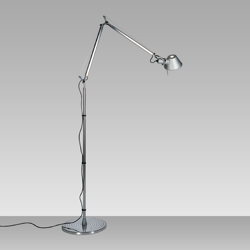 Chromed Steel Dimmable Floor Lamp | Artemide Tolomeo | Italianfurniture.com