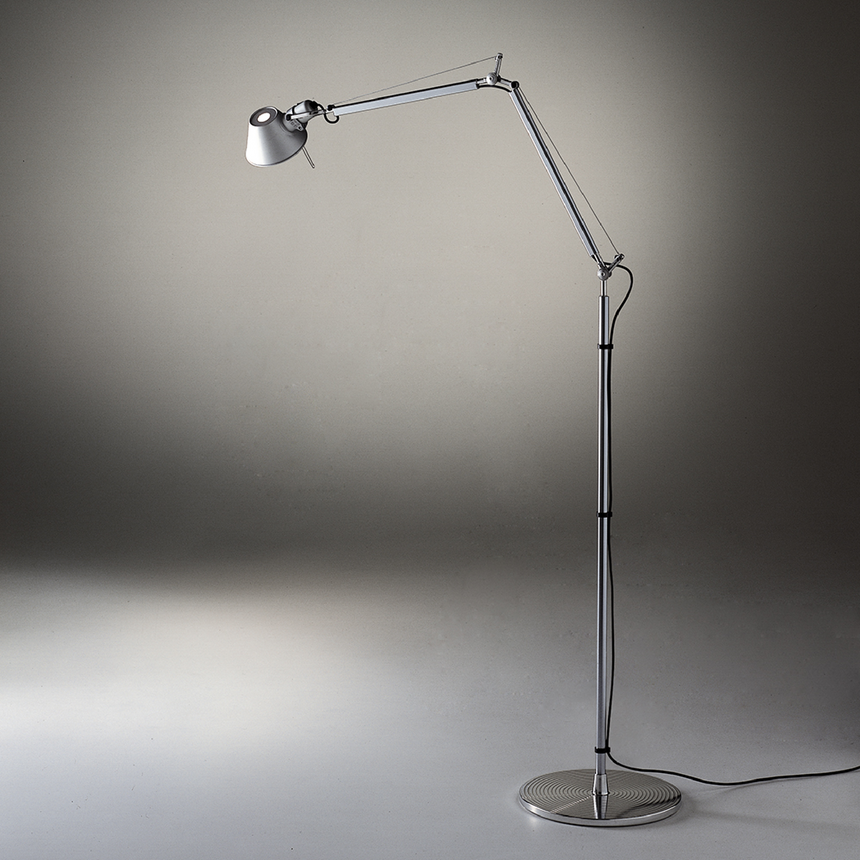 Chromed Steel Dimmable Floor Lamp | Artemide Tolomeo | Italianfurniture.com