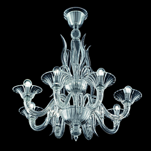 Glass Leaves 8-Bulb Chandelier | Barovier & Toso Fauve | Italianfurniture.com