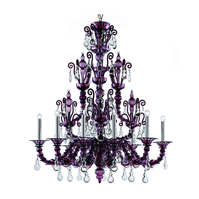 80s Crystal Cascade Chandelier | Barovier & Toso Taif | Italianfurniture.com