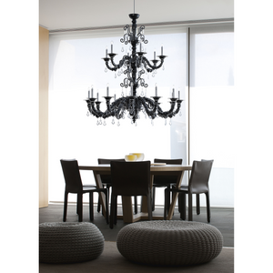 Crystal Pendants Tapered Chandelier | Barovier & Toso Baikal | Italianfurniture.com