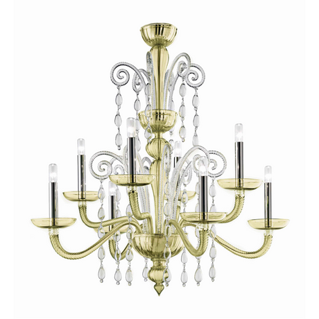 Cylindrical 8-Bulb Chandelier | Barovier & Toso Taymyr | Italianfurniture.com