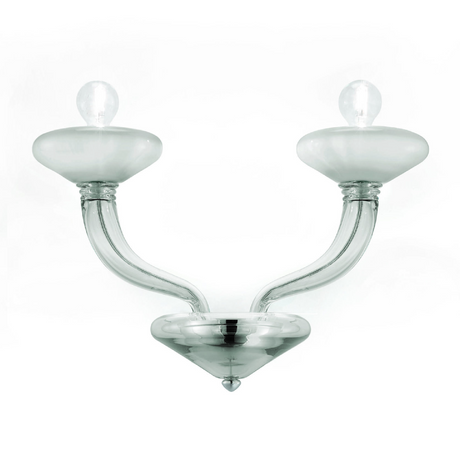 Curved Arm 2-Bulb Wall Lamp | Barovier & Toso Windsor | Italianfurniture.com