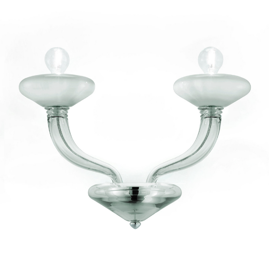 Curved Arm 2-Bulb Wall Lamp | Barovier & Toso Windsor | Italianfurniture.com