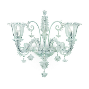 Crystal Pendant 2-Bulb Wall Lamp | Barovier & Toso Venezia | Italianfurniture.com