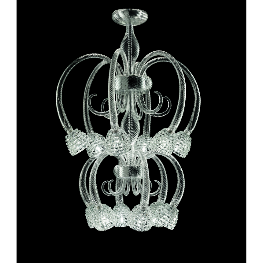 Curled Crystal Stems Chandelier | Barovier & Toso Quadri | Italianfurniture.com