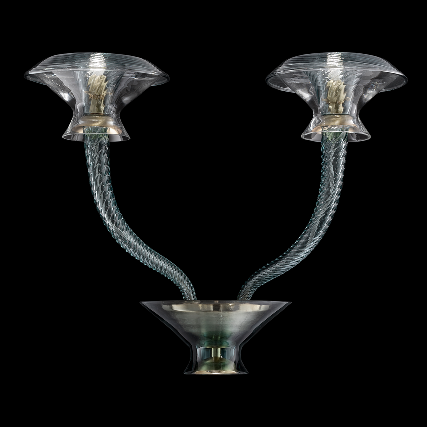 Spiral Armed 2-Bulb Wall Lamp | Barovier & Toso Vertigo | Italianfurniture.com