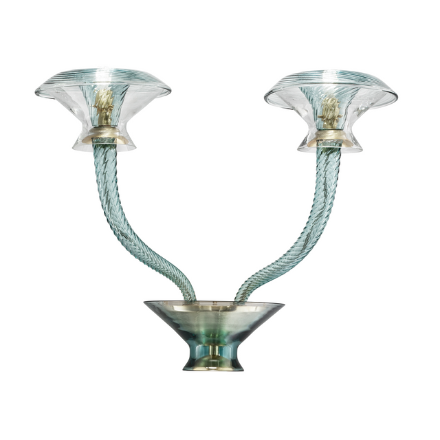 Spiral Armed 2-Bulb Wall Lamp | Barovier & Toso Vertigo | Italianfurniture.com