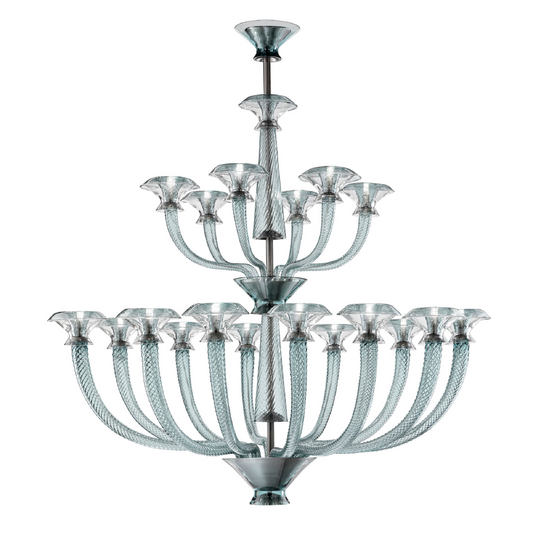 Glass 18-Bulb Flared Chandelier | Barovier & Toso Vertigo | Italianfurniture.com