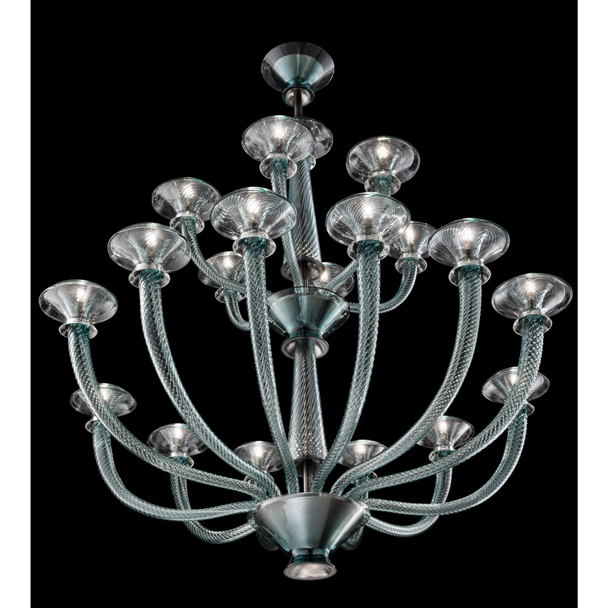 Glass 18-Bulb Flared Chandelier | Barovier & Toso Vertigo | Italianfurniture.com