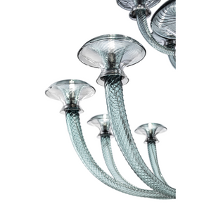 Glass 18-Bulb Flared Chandelier | Barovier & Toso Vertigo | Italianfurniture.com