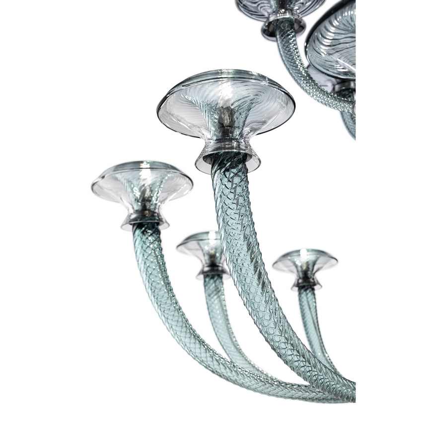 Glass 18-Bulb Flared Chandelier | Barovier & Toso Vertigo | Italianfurniture.com