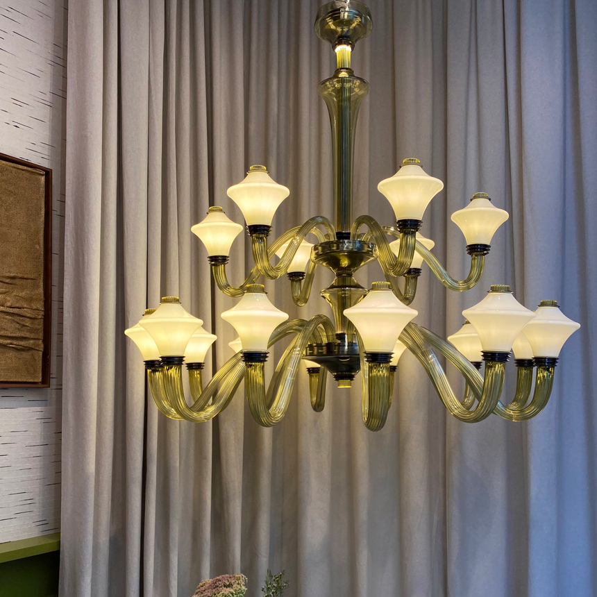 Art Deco 18-Bulb Chandelier | Barovier & Toso Metropolis | Italianfurniture.com