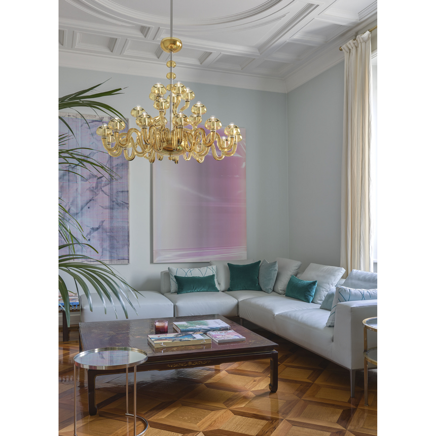 Curled Arm 20-Bulb Chandelier | Barovier & Toso Bissa | Italianfurniture.com