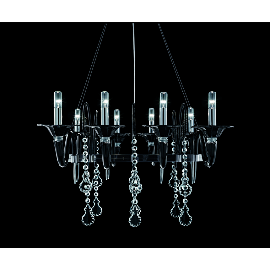 Horizontal Glass 8-Bulb Chandelier | Barovier & Toso Mood Taif