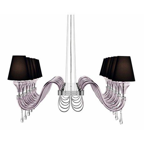 Horizontal 12-Bulb Chandelier | Barovier & Toso Domo Maryland | Italianfurniture.com