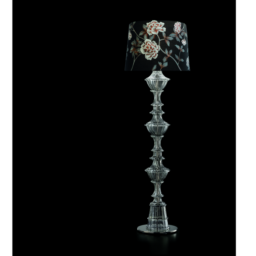 Venetian Crystal Ribbed Floor Lamp | Barovier & Toso Samurai | Italianfurniture.com