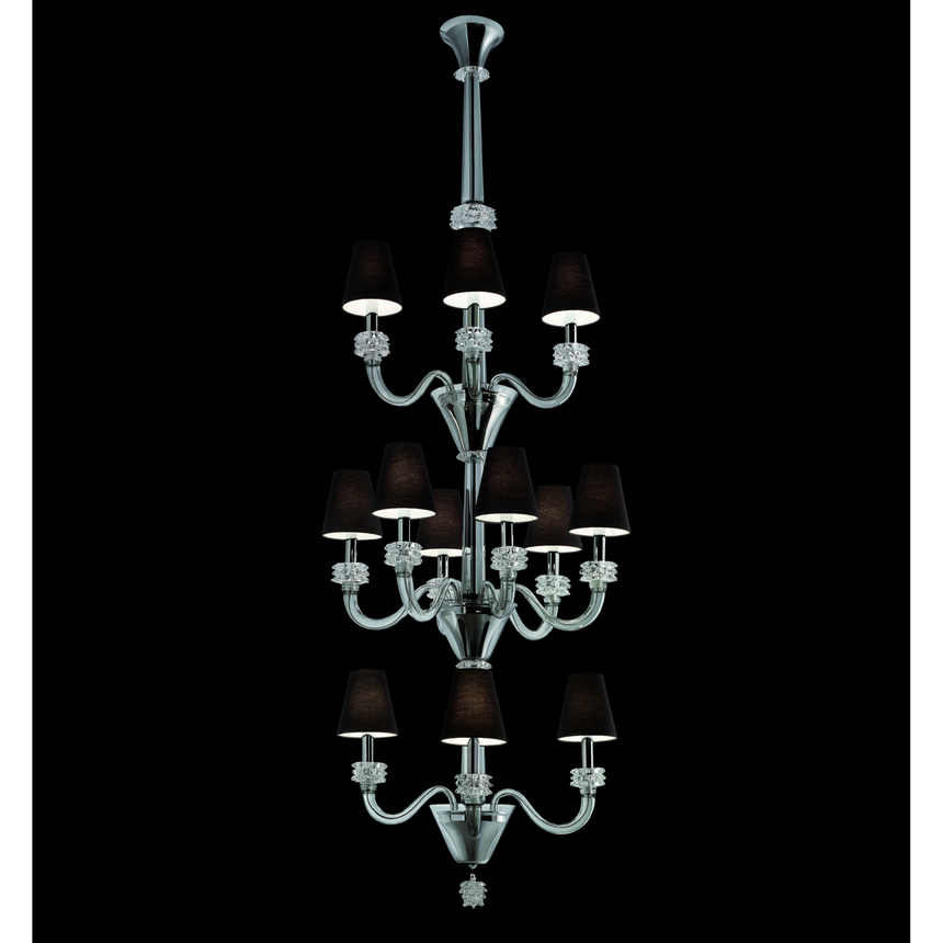 Crystal Cylinders 3-Tiered Chandelier | Barovier & Toso Torpedo Amsterdam | Italianfurniture.com